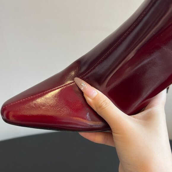 BY FAR Leather Red Ankle Boots - Picture 9 of 9